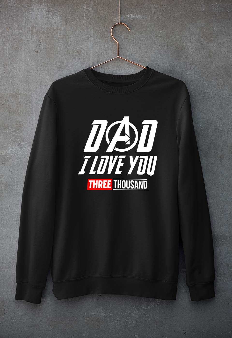 Dad I Love You 3000 Unisex Sweatshirt for Men/Women-Black-Ektarfa.online