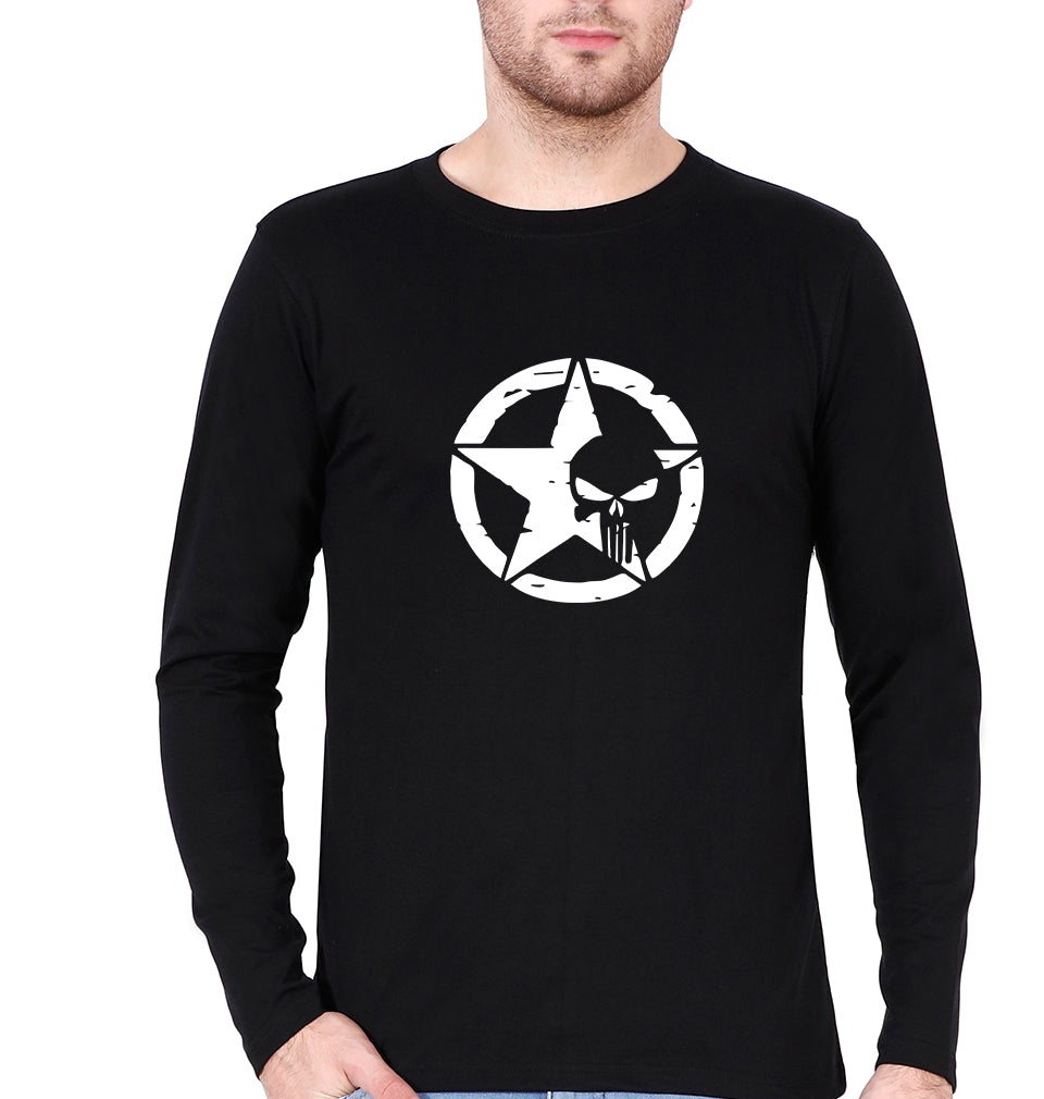 Punisher Full Sleeves T-Shirt for Men-Black-Ektarfa.online