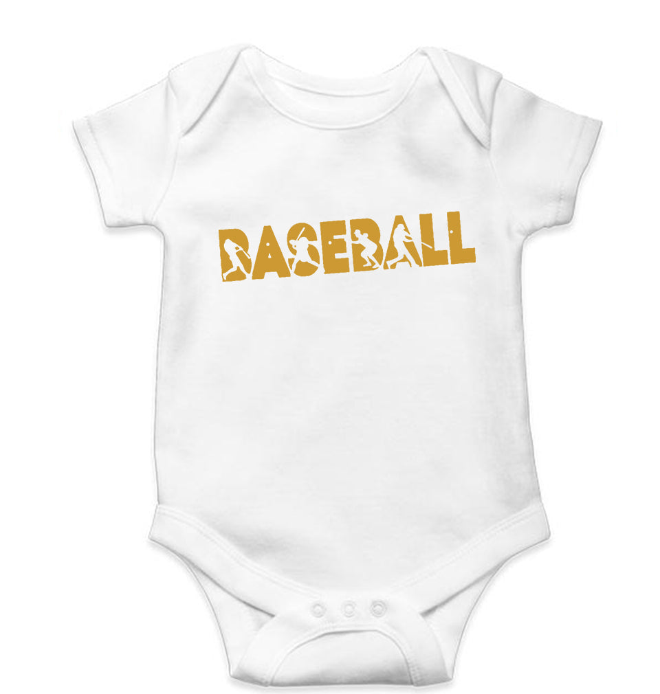 Baseball Kids Romper Kids Romper For Baby Boy/Girl-0-5 Months(18 Inches)-White-Ektarfa.online