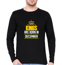 Load image into Gallery viewer, Kings Are Born In December Full Sleeves T-Shirt for Men-Black-Ektarfa.online
