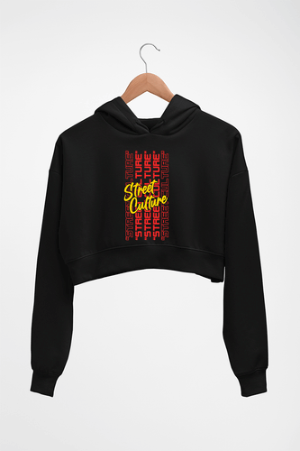 Street Culture Crop HOODIE FOR WOMEN-Black-Ektarfa.online