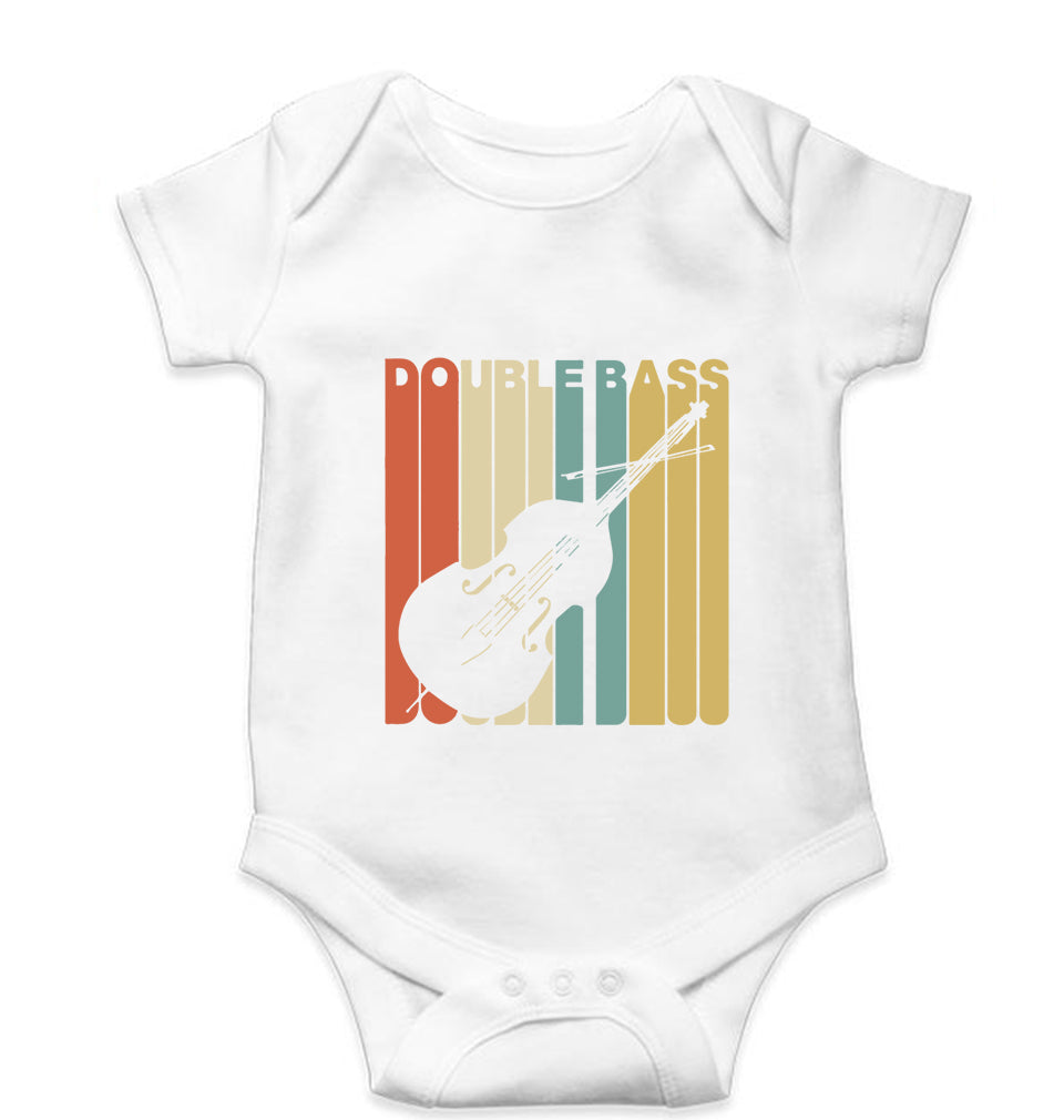 Double Bass Violin Kids Romper For Baby Boy/Girl-0-5 Months(18 Inches)-White-Ektarfa.online