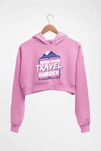 Load image into Gallery viewer, Travel Harder Crop HOODIE FOR WOMEN-Light Baby Pink-Ektarfa.online
