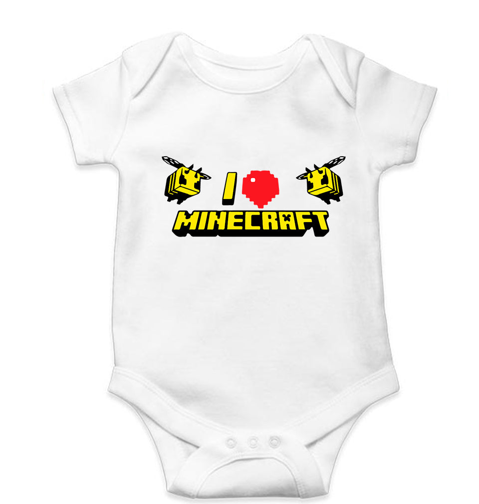 Love Minecraft Kids Romper For Baby Boy/Girl-0-5 Months(18 Inches)-White-Ektarfa.online