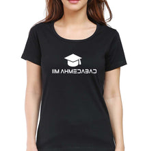 Load image into Gallery viewer, IIM A Ahmedabad T-Shirt for Women-XS(32 Inches)-Black-Ektarfa.online
