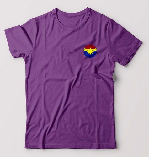 Captain marvel logo T-Shirt for Men-Purple-Ektarfa.online