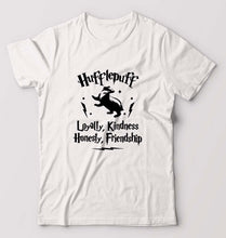 Load image into Gallery viewer, Hufflepuff Harry Potter T-Shirt for Men-S(38 Inches)-White-Ektarfa.online

