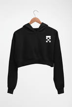 Load image into Gallery viewer, off White logo Crop HOODIE FOR WOMEN-Black-Ektarfa.online
