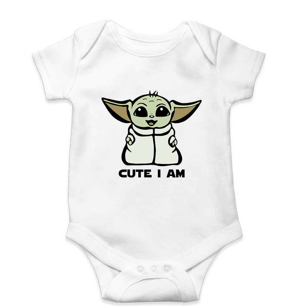 Yoda Star Wars Kids Romper For Baby Boy/Girl-0-5 Months(18 Inches)-White-Ektarfa.online