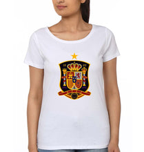 Load image into Gallery viewer, Spain Football T-Shirt for Women-XS(32 Inches)-White-Ektarfa.online
