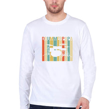 Load image into Gallery viewer, Drummer Papa Full Sleeves T-Shirt for Men-White-Ektarfa.online
