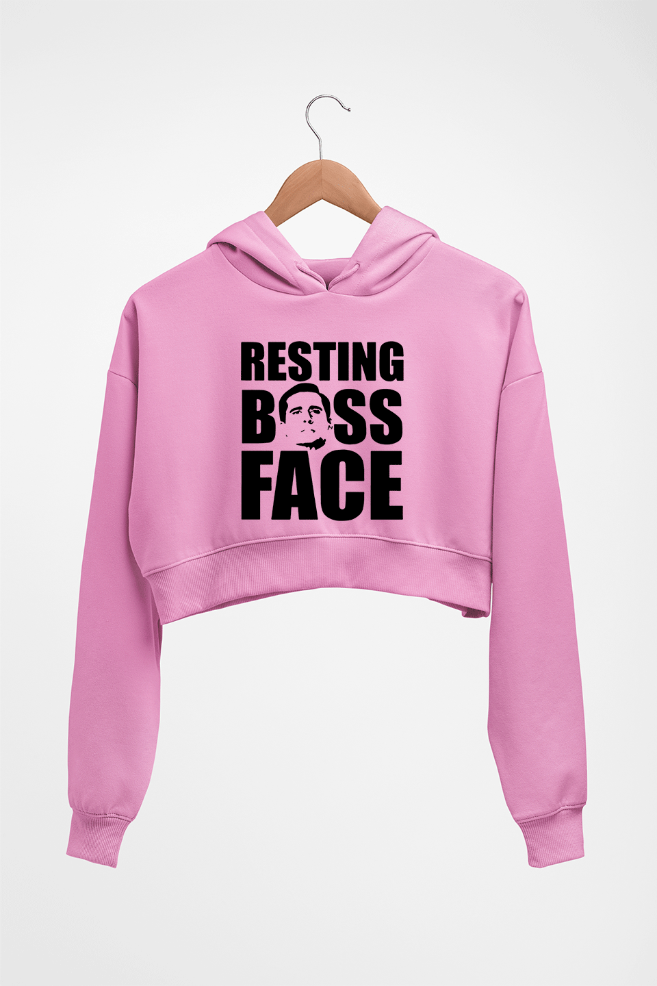 Michael Scott Crop HOODIE FOR WOMEN-Light Baby Pink-Ektarfa.online