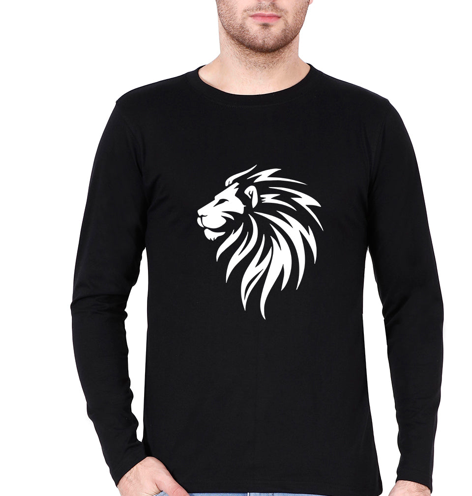 Lion Full Sleeves T-Shirt for Men-Black-Ektarfa.online