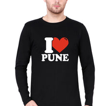 Load image into Gallery viewer, I Love Pune T Full Sleeves T-Shirt for Men-Black-Ektarfa.online
