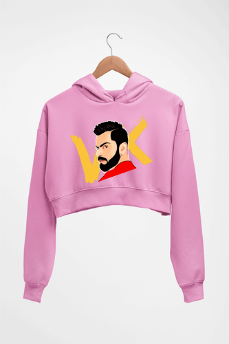 Virat Kohli Crop HOODIE FOR WOMEN-Light baby pink-Ektarfa.online