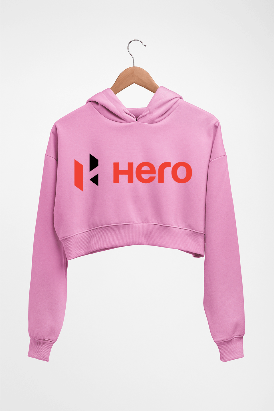 Hero MotoCorp Crop HOODIE FOR WOMEN-Light Baby Pink-Ektarfa.online