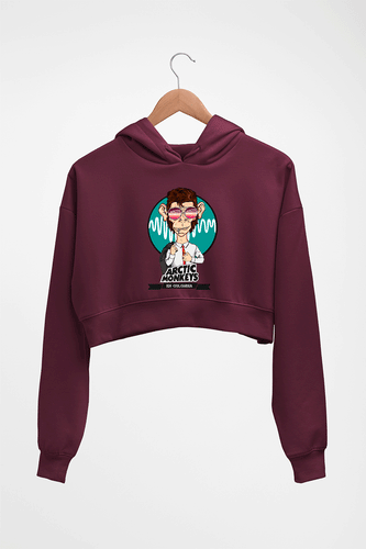 Arctic Monkeys Crop HOODIE FOR WOMEN-Maroon-Ektarfa.online