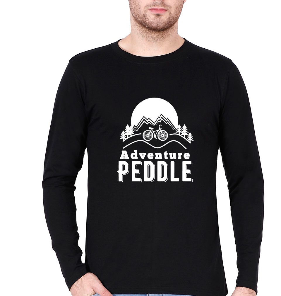 Cycling Adventure Full Sleeves T-Shirt for Men-Black-Ektarfa.online