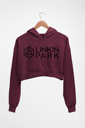 Linkin Park Crop HOODIE FOR WOMEN-Maroon-Ektarfa.online