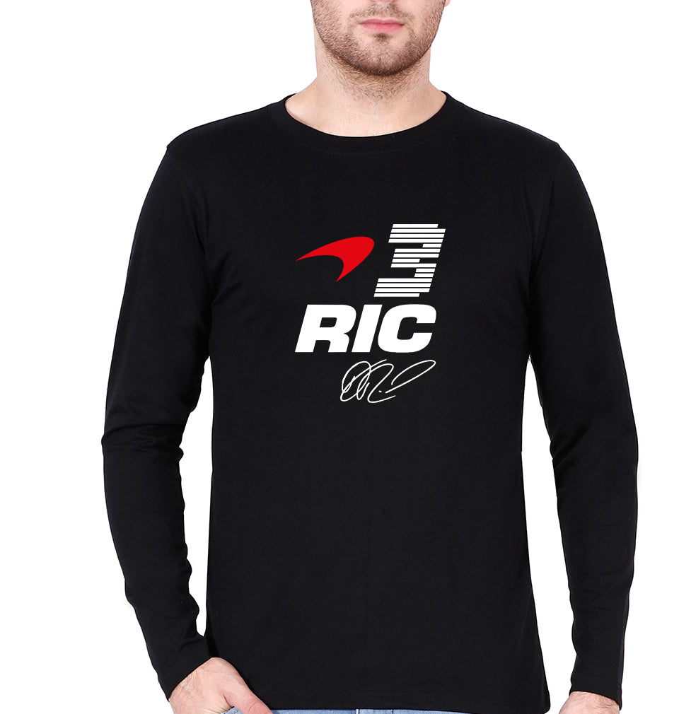 Daniel Ricciardo Full Sleeves T-Shirt for Men-S(38 Inches)-Black-Ektarfa.online