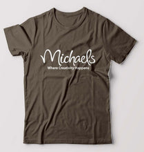 Load image into Gallery viewer, Michaels T-Shirt for Men-S(38 Inches)-Olive Green-Ektarfa.online
