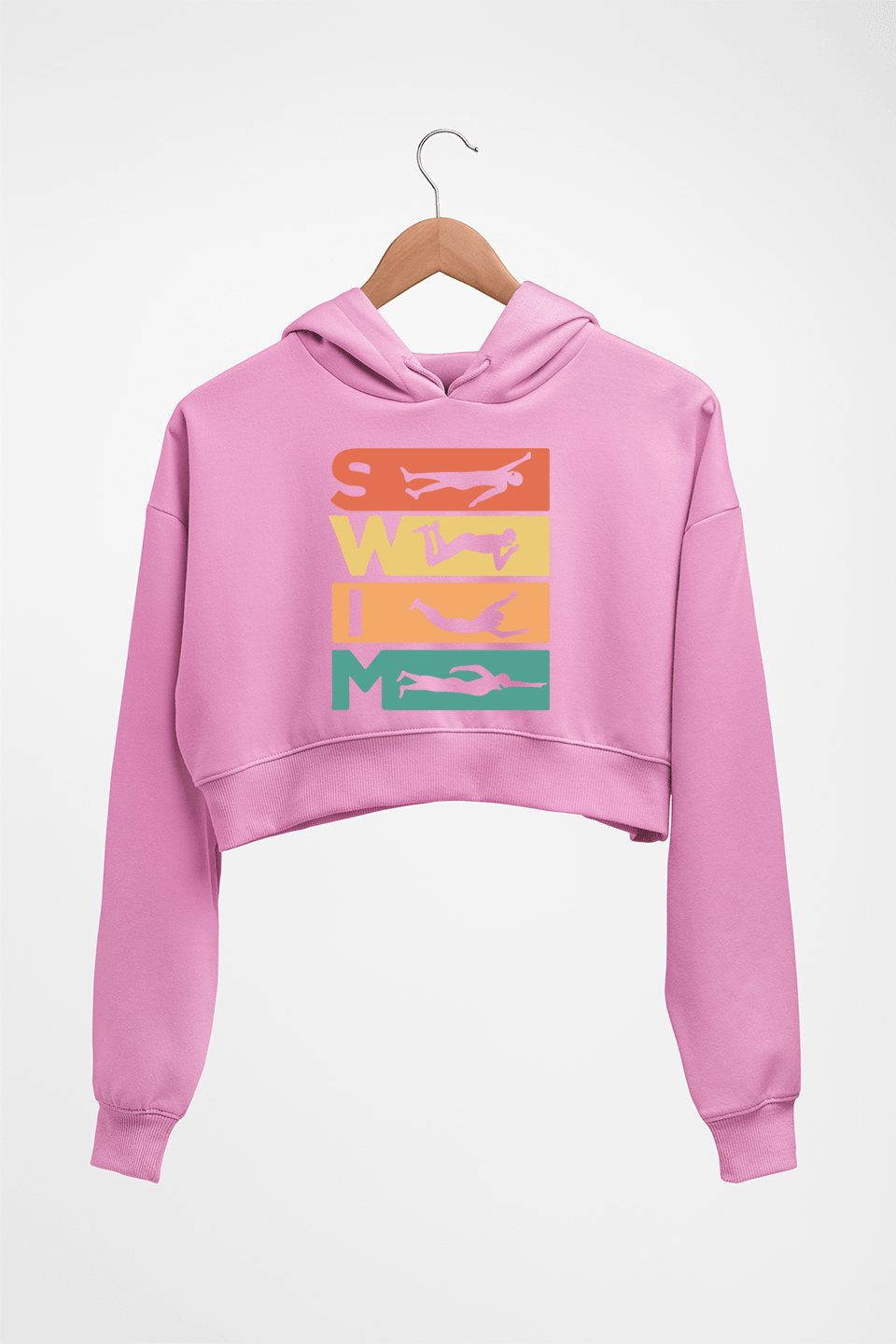 Swimming Crop HOODIE FOR WOMEN-Light Baby Pink-Ektarfa.online