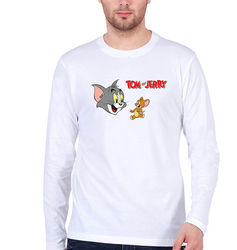 Tom and Jerry Full Sleeves T-Shirt for Men-White-Ektarfa.online
