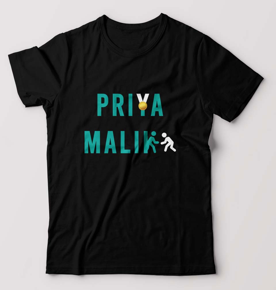 Priya Malik T-Shirt for Men-S(38 Inches)-Black-Ektarfa.online