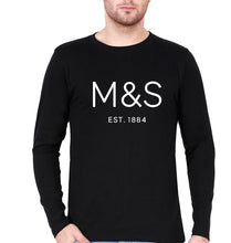 Load image into Gallery viewer, M&amp;S Full Sleeves T-Shirt for Men-S(38 Inches)-Black-Ektarfa.online
