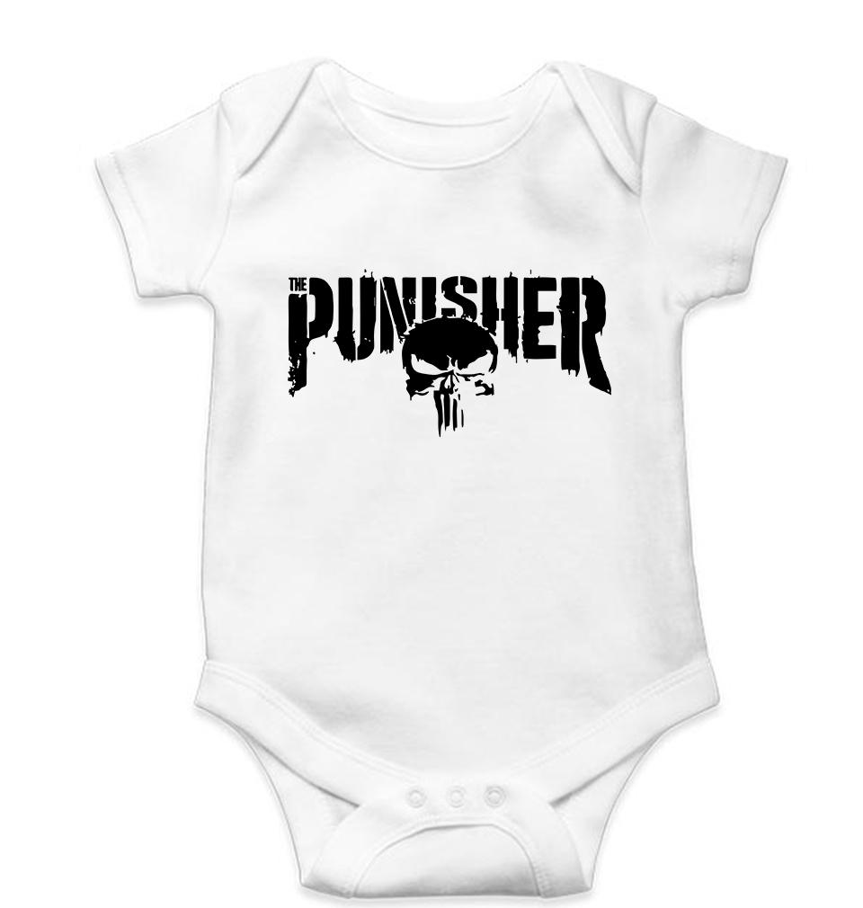 Punisher Kids Romper For Baby Boy/Girl-0-5 Months(18 Inches)-White-Ektarfa.online