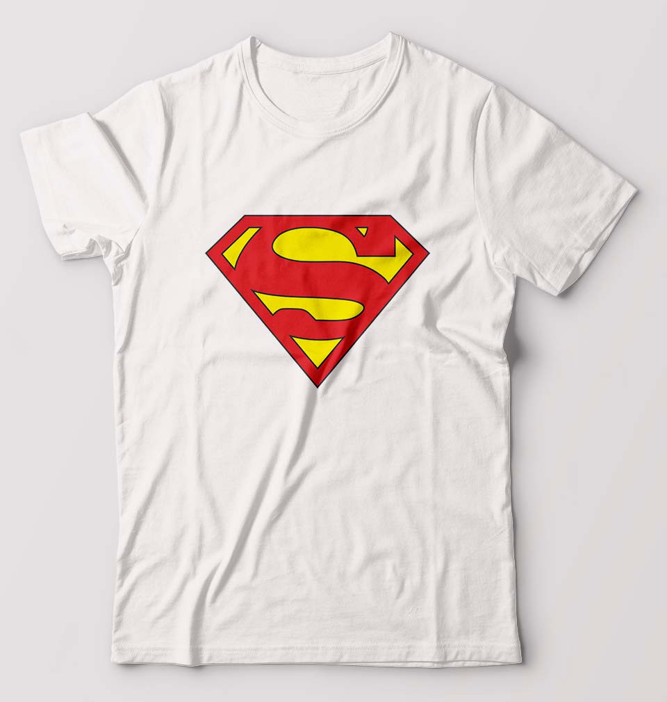 Superman T-Shirt for Men-S(38 Inches)-White-Ektarfa.online