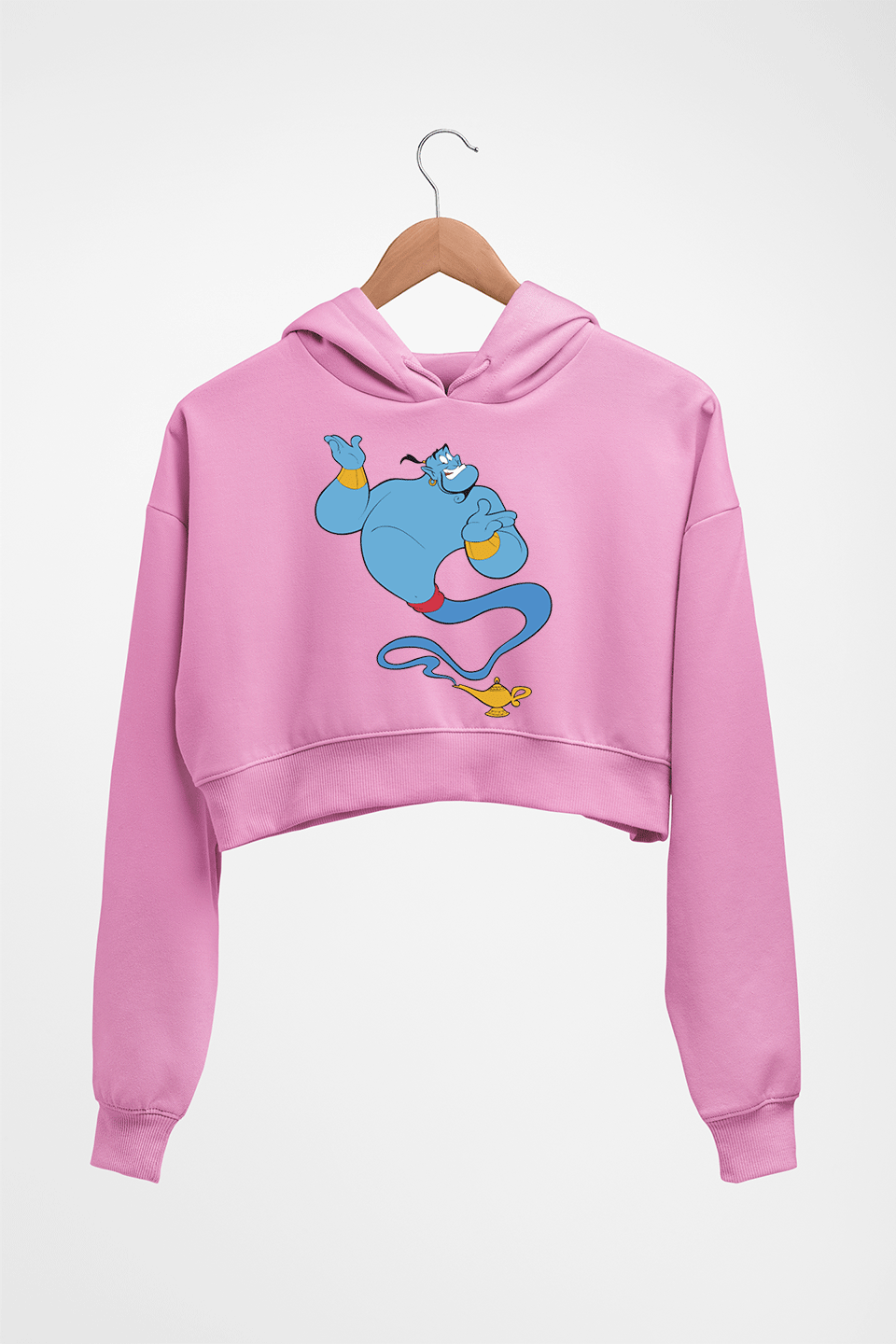 Aladdin Genie(Jinn) Crop HOODIE FOR WOMEN-Light Baby Pink-Ektarfa.online