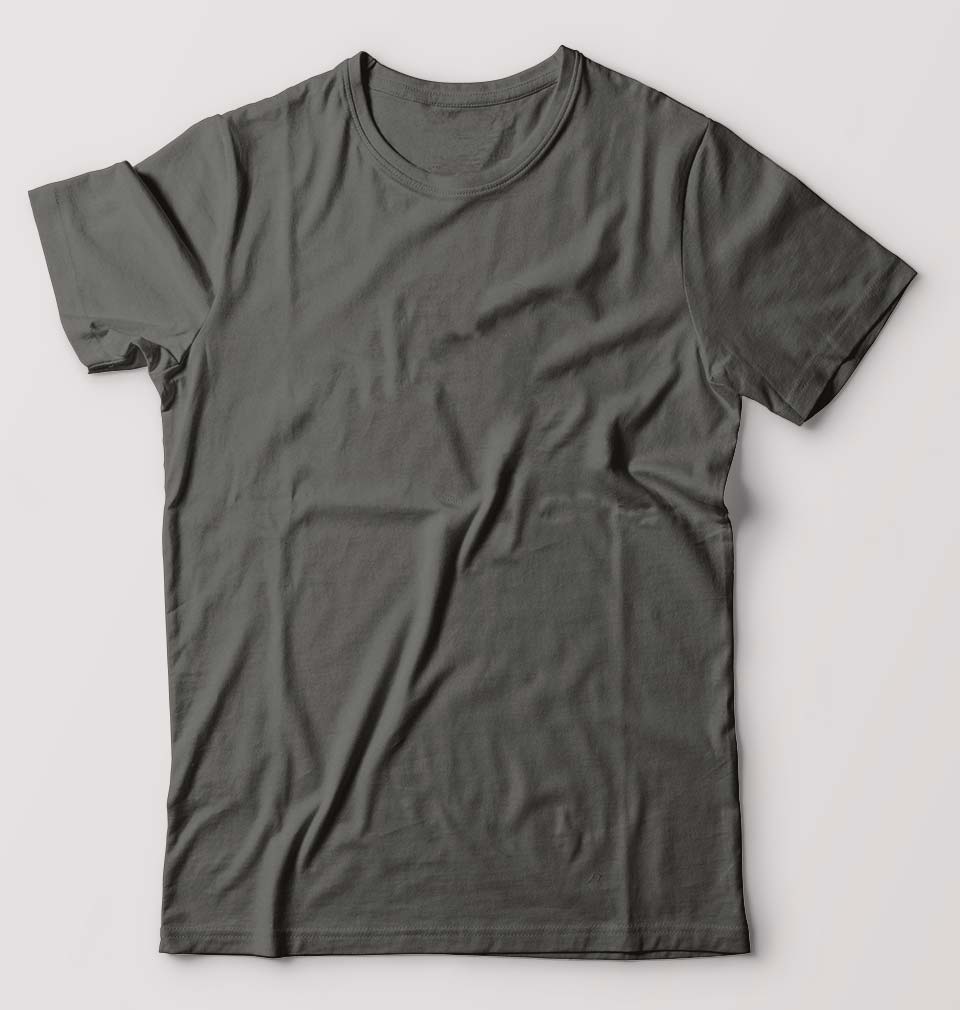 Plain Charcoal Half Sleeves T-Shirt For Men-Ektarfa.co.in