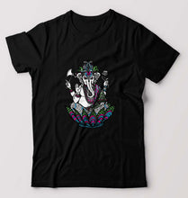 Load image into Gallery viewer, Psychedelic Ganesha T-Shirt for Men-S(38 Inches)-Black-Ektarfa.online
