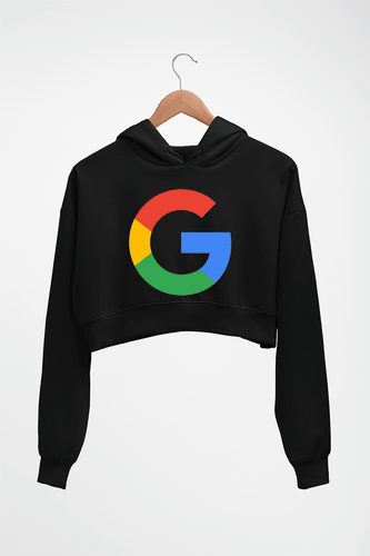 Google Crop HOODIE FOR WOMEN-Black-Ektarfa.online