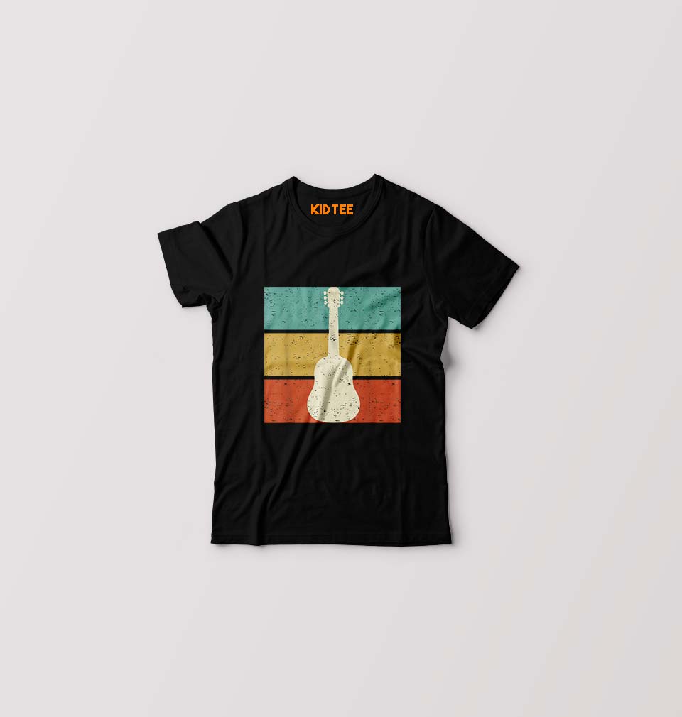 Guitar Kids T-Shirt for Boy/Girl-Black-Ektarfa.online
