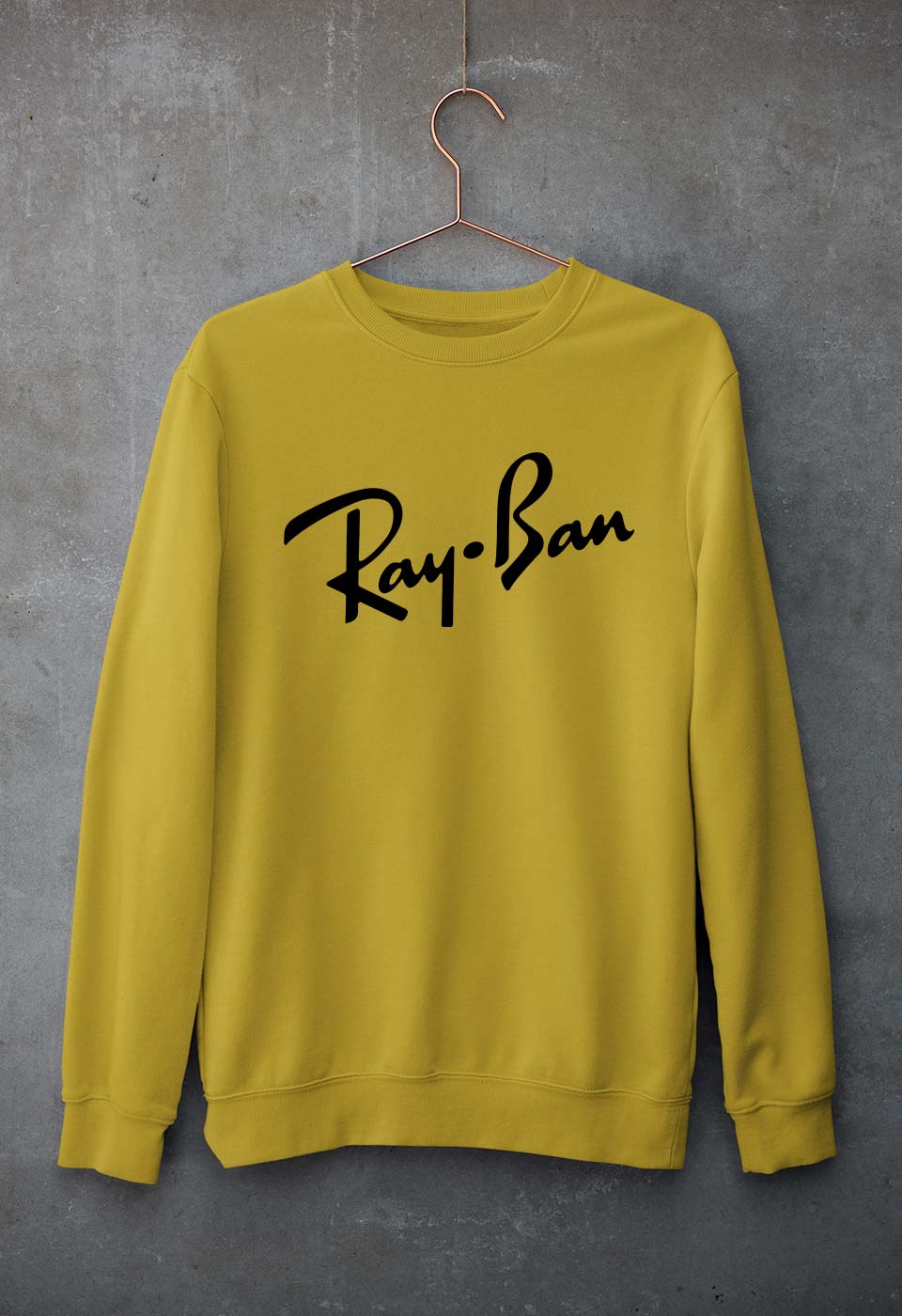 Ray-Ban Unisex Sweatshirt for Men/Women-Mustard Yellow-Ektarfa.online