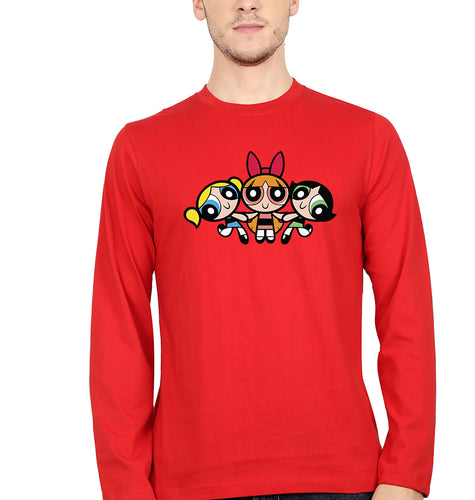 Powerpuff Girls Full Sleeves T-Shirt for Men-Red-Ektarfa.online