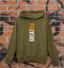 Load image into Gallery viewer, You Are Great Unisex Hoodie for Men/Women-S(40 Inches)-Olive Green-Ektarfa.online
