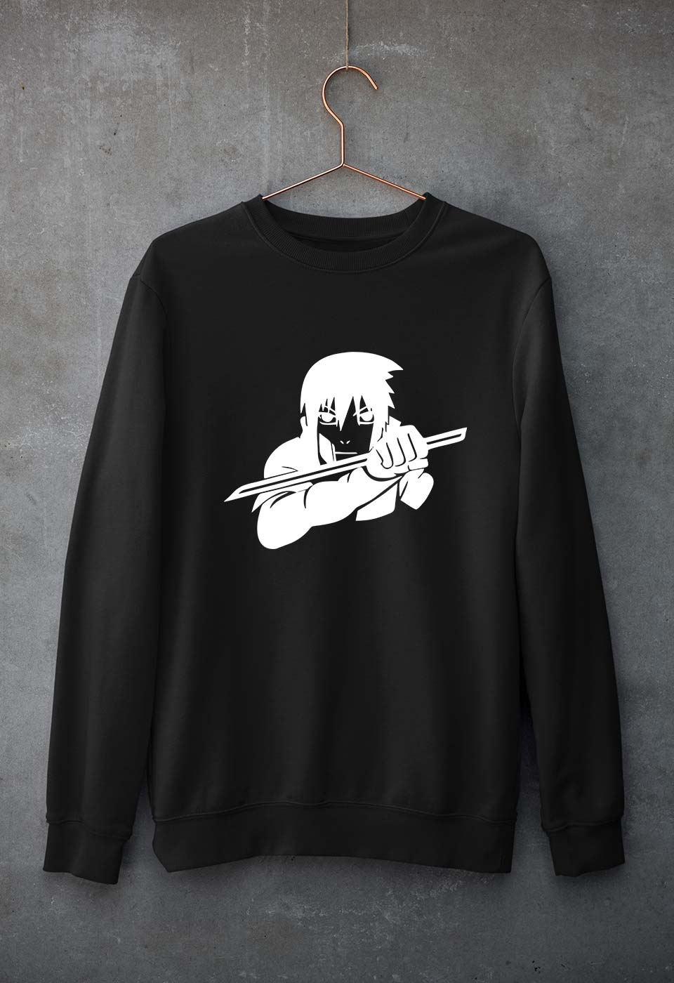 Sasuke Uchiha Unisex Sweatshirt for Men/Women-S(40 Inches)-Black-Ektarfa.online