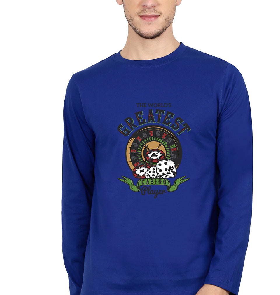 Casino Player Full Sleeves T-Shirt for Men-Royal Blue-Ektarfa.online