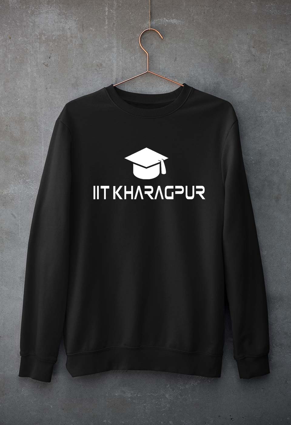 IIT Kharagpur Unisex Sweatshirt for Men/Women-S(40 Inches)-Black-Ektarfa.online