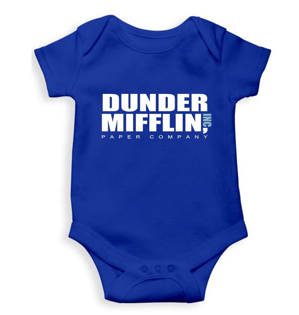 Dunder Mifflin Kids Romper For Baby Boy/Girl-0-5 Months(18 Inches)-Royal Blue-Ektarfa.online