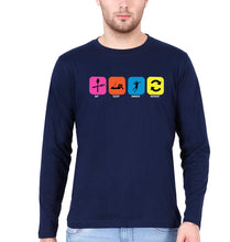 Load image into Gallery viewer, Badminton Full Sleeves T-Shirt for Men-Navy Blue-Ektarfa.online
