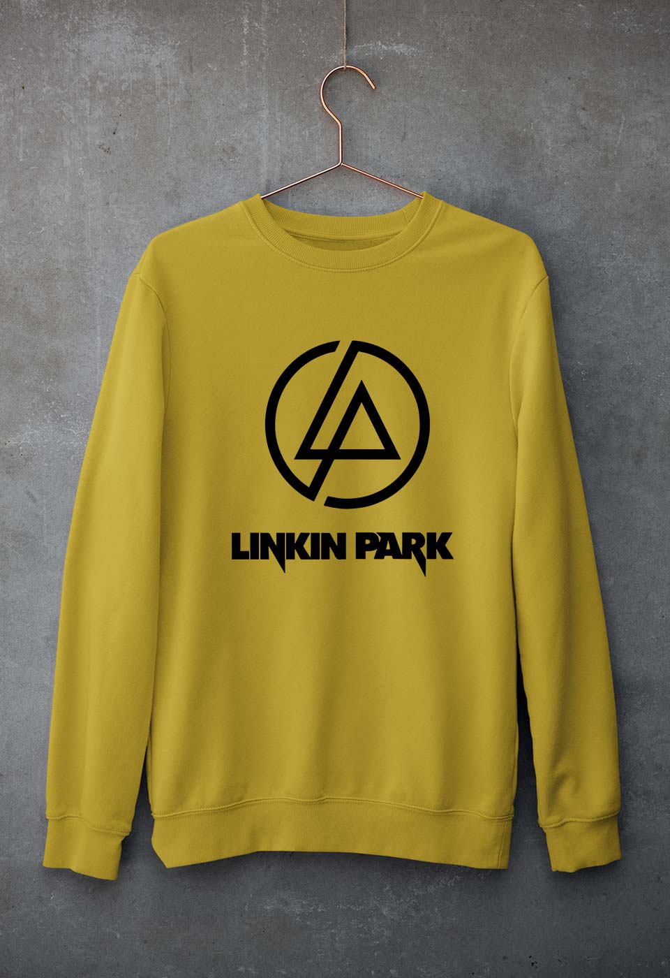 Linkin Park Unisex Sweatshirt for Men/Women-S(40 Inches)-Mustard Yellow-Ektarfa.online