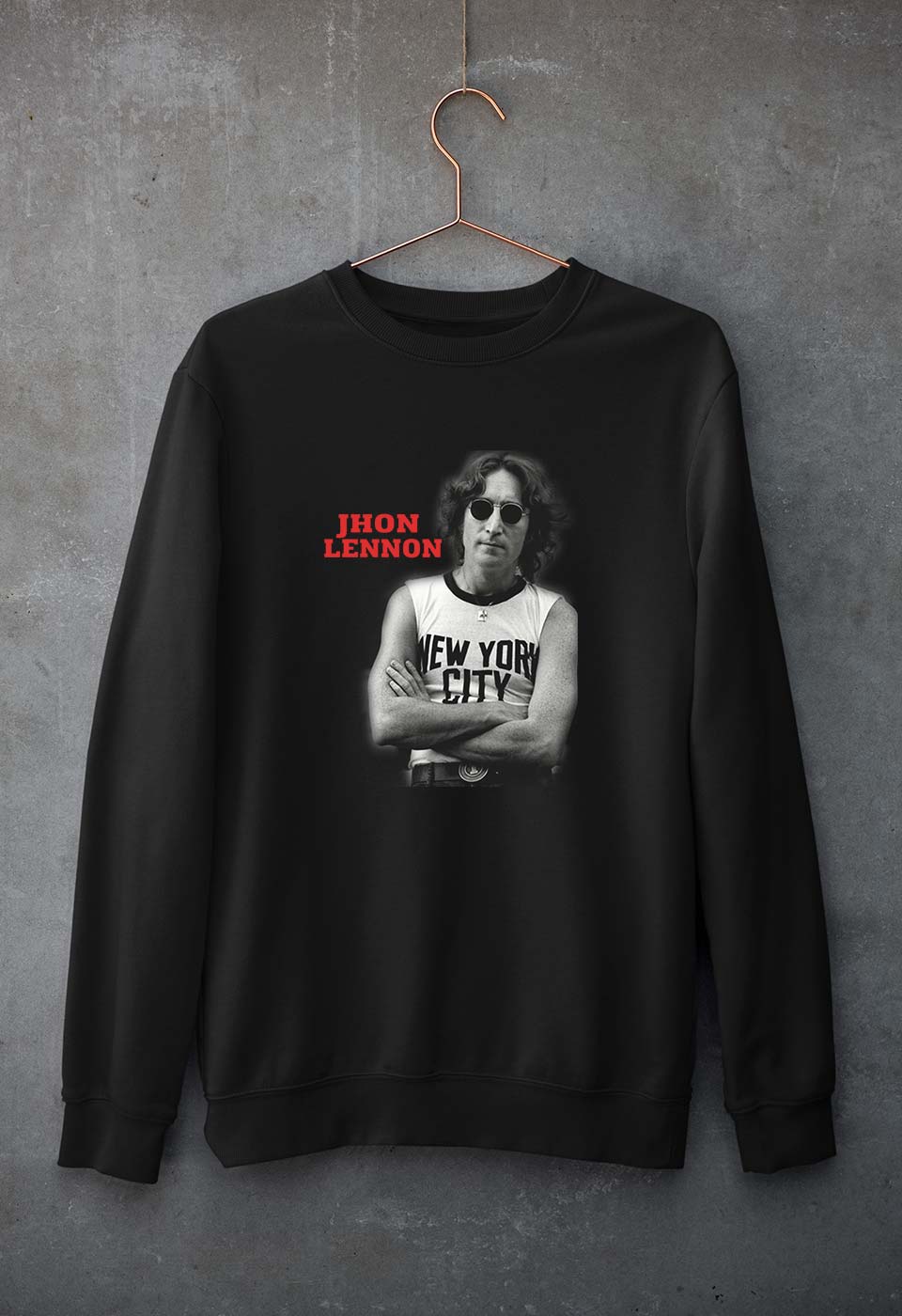 John Lennon Unisex Sweatshirt for Men/Women-Black-Ektarfa.online