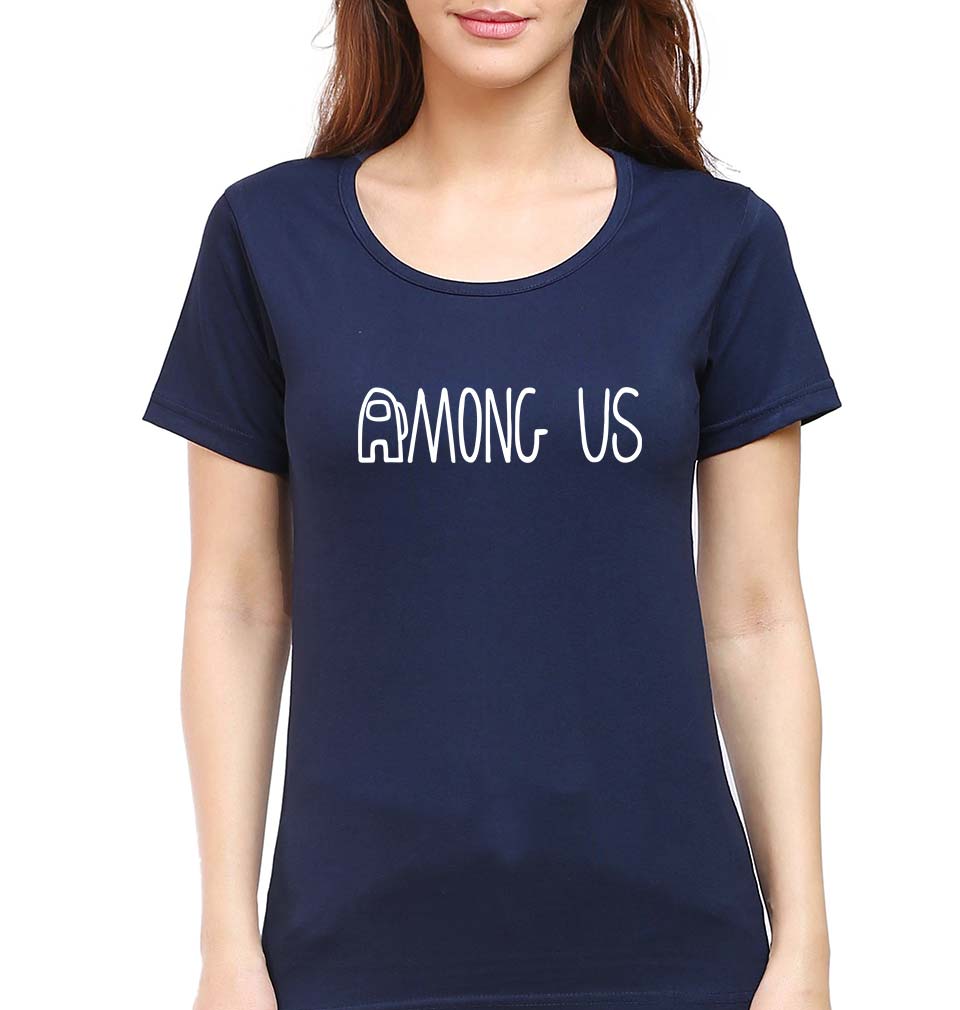 Among Us T-Shirt for Women-XS(32 Inches)-Navy Blue-Ektarfa.online