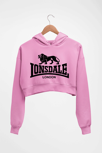 Lonsdale Crop HOODIE FOR WOMEN-Light Baby Pink-Ektarfa.online