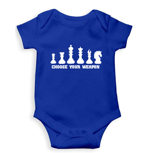Chess Kids Romper For Baby Boy/Girl-0-5 Months(18 Inches)-Royal Blue-Ektarfa.online