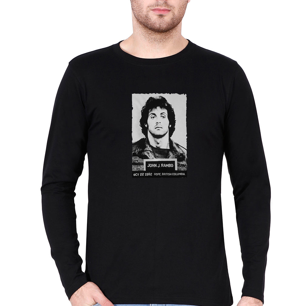 John Rambo Full Sleeves T-Shirt for Men-Black-Ektarfa.online